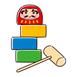 だるま落としのイラスト