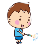 手持ち花火のイラスト（男の子）