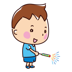 手持ち花火のイラスト（男の子）