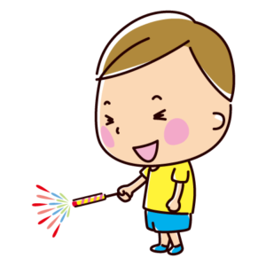 手持ち花火のイラスト（男の子）