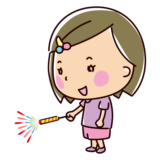 手持ち花火のイラスト（女の子）