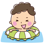 浮き輪のイラスト（男の子）（2キャラ）