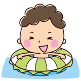 浮き輪のイラスト（男の子）