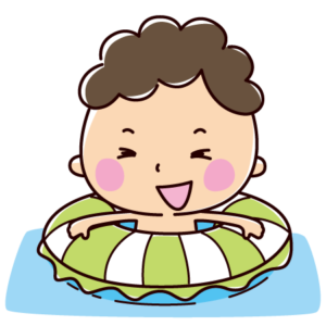 浮き輪のイラスト（男の子）