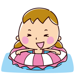 浮き輪のイラスト（女の子）