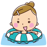 浮き輪のイラスト（女の子）