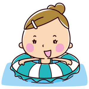 浮き輪のイラスト（女の子）