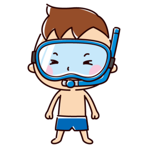 シュノーケルのイラスト（男の子）