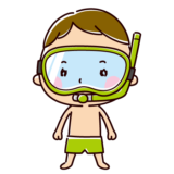 シュノーケルのイラスト（男の子）