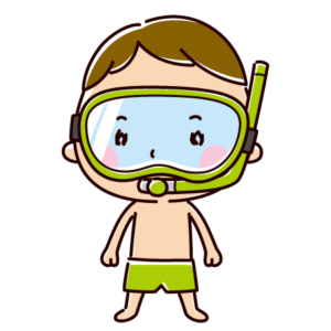 シュノーケルのイラスト（男の子）