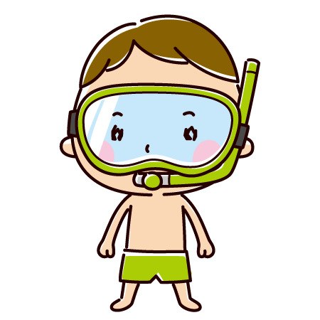 シュノーケルのイラスト（男の子）（2キャラ）