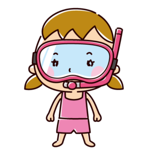 シュノーケルのイラスト（女の子）