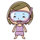 シュノーケルのイラスト（女の子）