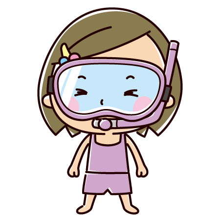 シュノーケルのイラスト（女の子）（2キャラ）
