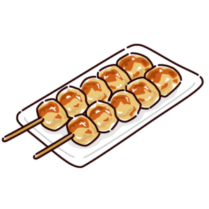 焼き鳥のイラスト（ぼんじり）