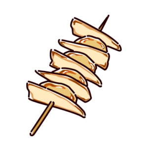 焼き鳥のイラスト（やげん軟骨）