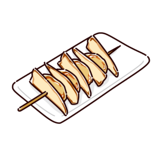 焼き鳥のイラスト（やげん軟骨）