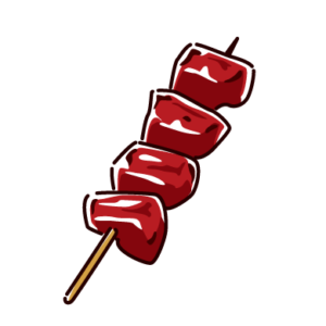 焼き鳥のイラスト（レバー）
