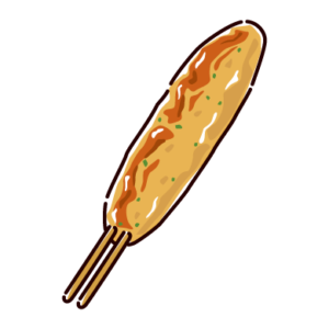 焼き鳥のイラスト（つくね）