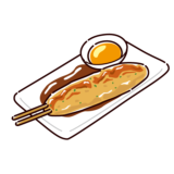 焼き鳥のイラスト（つくね）（2カット）