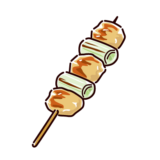焼き鳥のイラスト（ねぎま）（2カット）