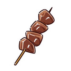 焼き鳥のイラスト（砂肝）