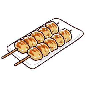 焼き鳥のイラスト（もも塩）