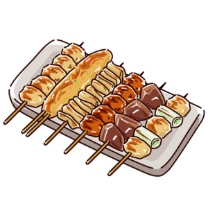 焼き鳥のイラスト(盛り合わせ)