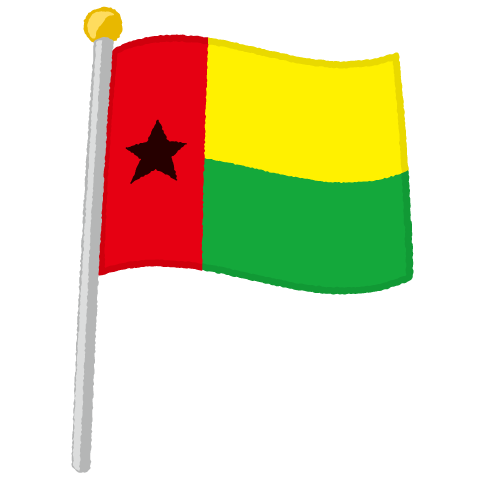 国旗ポールのイラスト（ギニアビサウ）（2パターン）