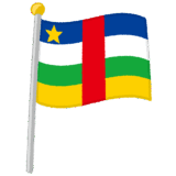 国旗ポールのイラスト（中央アフリカ）（2パターン）