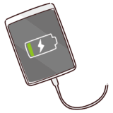充電のイラスト（タブレット）