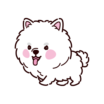 ポメラニアンのイラスト（歩く）（2カラー）
